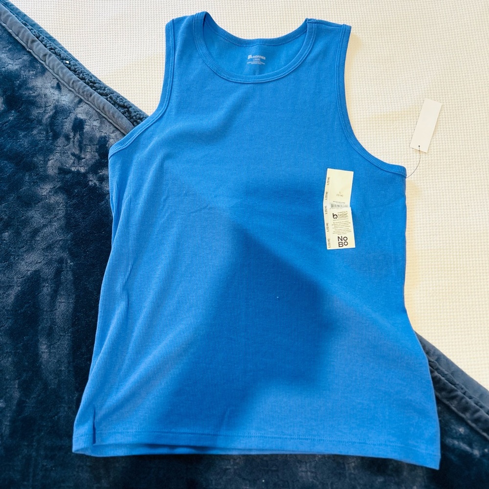 Time and Tru Blue Tank Top Lightweight Crew Neck